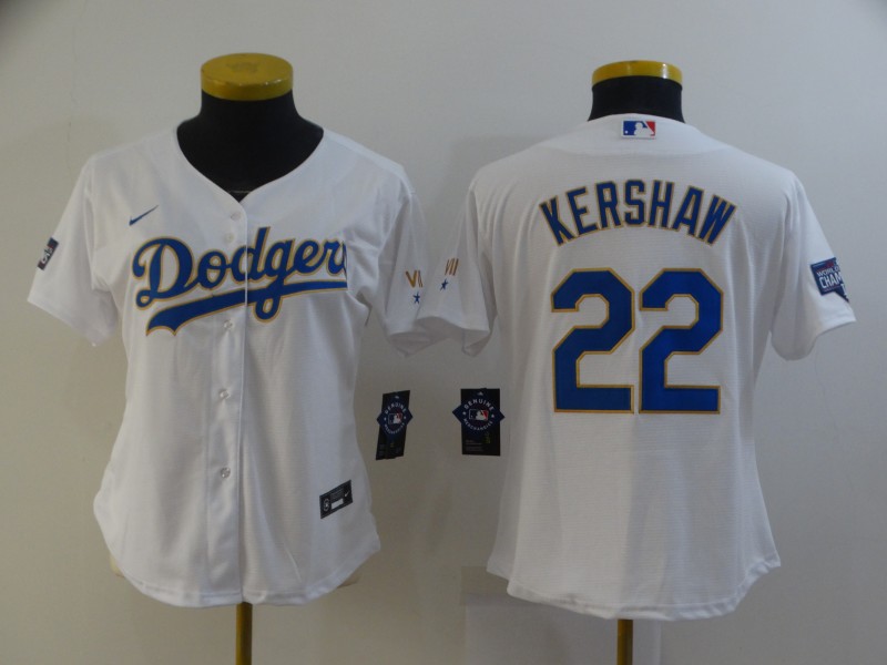 Women Dodgers 22 Clayton Kershaw White Nike 2021 Gold Program Cool Base Jersey,We sell and wholesale Women Dodgers 22 Clayton Kershaw White Nike 2021 Gold Program Cool Base Jersey on line form chian!